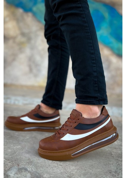 J172 Ariaso Ortopedik Taban Günlük Cilt Erkek Sneaker Spor Ayakkabı Ctt Taba modelleri