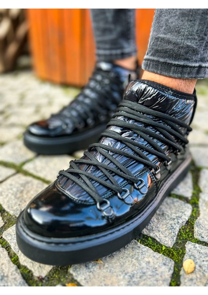 J189 Charisma Ortopedik Taban Günlük Rugan Erkek Sneaker Spor Ayakkabı Rst Siyah