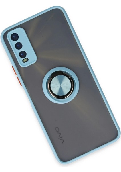 Vivo Y11S Kılıf Montreal Yüzüklü Silikon Kapak - Buz Mavi Svlrs fiyatları