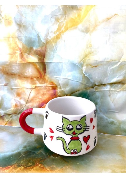 Kazan Modelli Kedi Tasarımlı Kupa Bardak