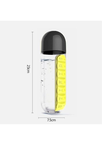 600 ml Dahili 7 Günlük Hap Organizer Su Şişesi ( Çift Renk ) fiyatları
