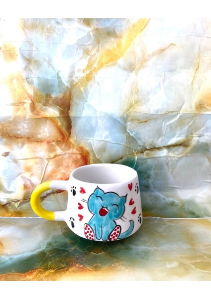 Kazan Modelli Kedi Tasarımlı Kupa Bardak