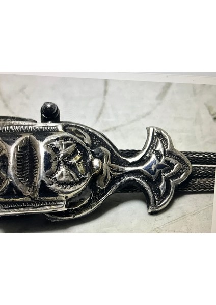 Antika Gümüş Çocuk Kemeri Açık Halde 72 cm Uzunluğunda 82,8 Gram Ağırlığında fırsatları