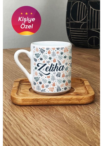 Isme Özel Yılbaşı Kahve Fincanı Ahşap Altık, Sıcak ve Şık Hediye