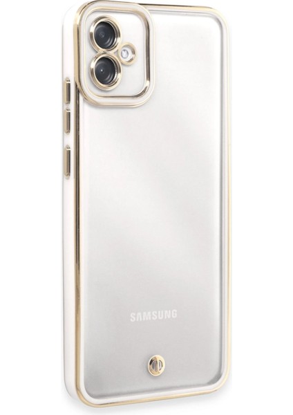 Samsung Galaxy A04E Kılıf Liva Lens Silikon - Beyaz Svlrs