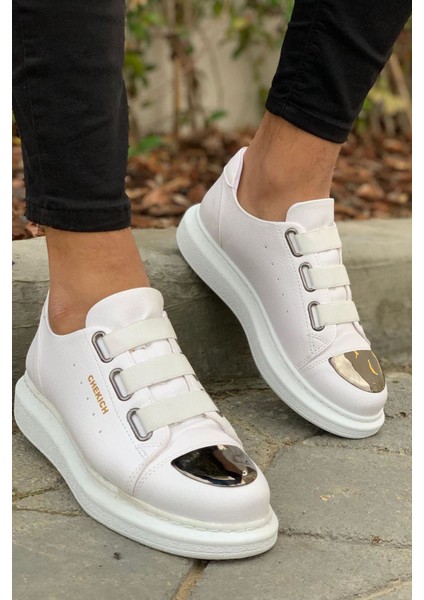 J251 Mirror Ortopedik Taban Günlük Cilt Erkek Sneaker Spor Ayakkabı Cbt Beyaz