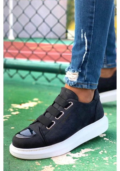 J251 Mirror Ortopedik Taban Günlük Cilt Erkek Sneaker Spor Ayakkabı Cbt Siyah