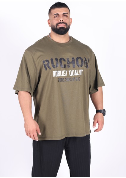 Bigsize - R.r. Quality 2805 Erkek Geniş Kalıp Sporcu Tişört - Fitness & Spor Giyim - Rahat Pamuklu Kumaş fırsatları