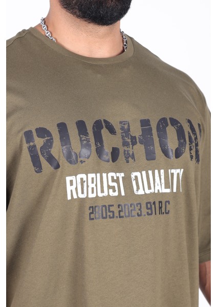 Bigsize - R.r. Quality 2805 Erkek Geniş Kalıp Sporcu Tişört - Fitness & Spor Giyim - Rahat Pamuklu Kumaş