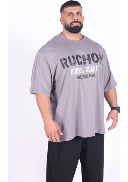 Bigsize - R.r. Quality 2805 Erkek Geniş Kalıp Sporcu Tişört - Fitness & Spor Giyim - Rahat Pamuklu Kumaş modelleri