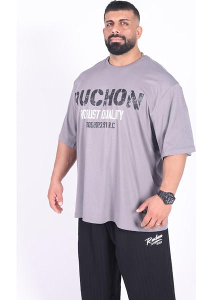 Bigsize - R.r. Quality 2805 Erkek Geniş Kalıp Sporcu Tişört - Fitness & Spor Giyim - Rahat Pamuklu Kumaş fırsatları