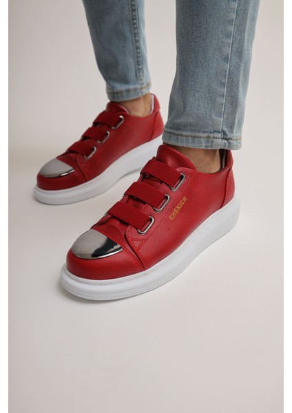 J251 Mirror Ortopedik Taban Günlük Cilt Erkek Sneaker Spor Ayakkabı Cbt Kırmızı