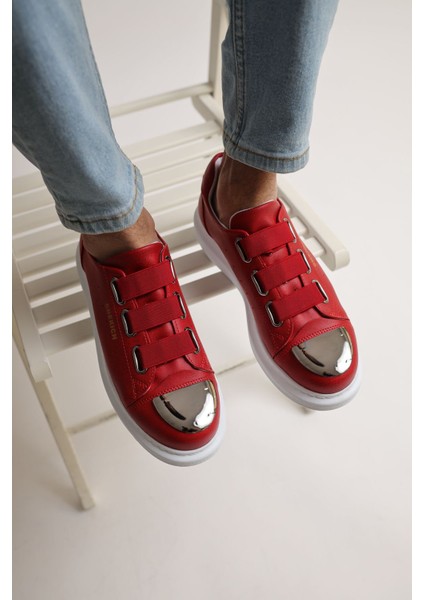 J251 Mirror Ortopedik Taban Günlük Cilt Erkek Sneaker Spor Ayakkabı Cbt Kırmızı modelleri