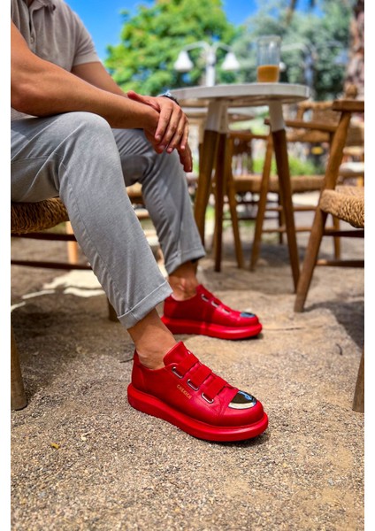 J251 Mirror Ortopedik Taban Günlük Cilt Erkek Sneaker Spor Ayakkabı Ckt Kırmızı fiyatları