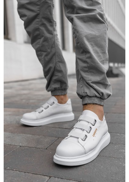 J253 Mirror Non Ortopedik Taban Günlük Cilt Erkek Sneaker Spor Ayakkabı Cbt Beyaz
