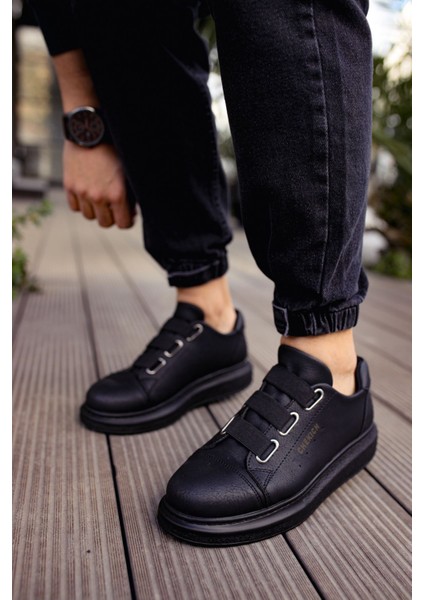 J253 Mirror Non Ortopedik Taban Günlük Cilt Erkek Sneaker Spor Ayakkabı Cst Siyah modelleri
