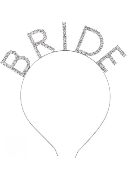 Mega Boy Kristal Taşlı Gümüş Bride Taç Gelin Tacı 20X21 cm