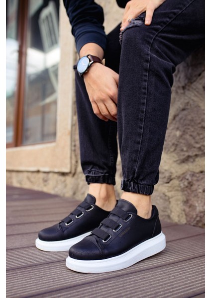 J253 Mirror Non Ortopedik Taban Günlük Cilt Erkek Sneaker Spor Ayakkabı Cbt Siyah