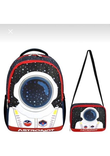Astronot Baskılı Erkek Sırt Okul Çantası-2'li Set (Yeni Sezon)