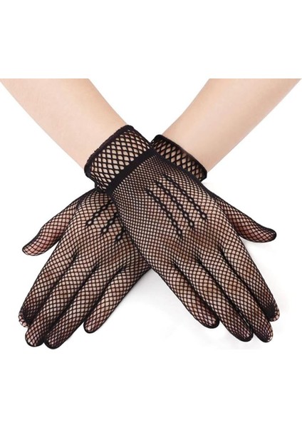 Siyah Renk Likralı File Eldiven Parmaklı Örgü Eldiven Yetişkin Boy fiyatları