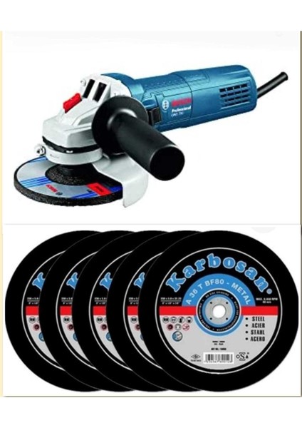 750W 115MM Avuç Taşlama Seti, 5 Kesim Taşı, Güçlü ve Pratik Kullanım