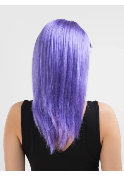 Lila Renk Uzun Düz Parti Peruğu fiyatları