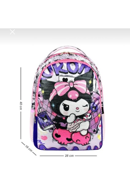 Kuromi Baskılı Kız Sırt Okul Çantası-2'li Set (Yeni Sezon) fiyatları