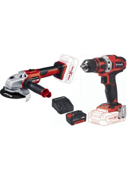Kömürsüz Avuç Taşlama ve Vidalama Seti 18V 4.0AH Akü ve Şarj Ünitesi ile