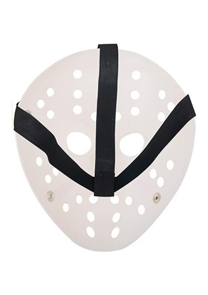 Beyaz Renk Kırmızı Çizgili Tam Yüz Hokey Jason Maskesi Hannibal Maskesi indirimleri