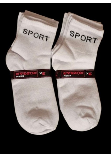 Multiçorap 6 Çift Esnek Erkek Kadın Unisex Beyaz Pamuklu Kolej Çorabı