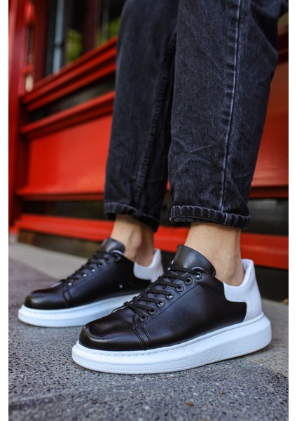 J256 Estrella Ortopedik Taban Günlük Cilt Erkek Sneaker Spor Ayakkabı Cbt Siyah/beyaz