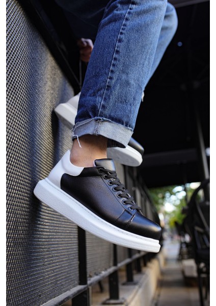 J256 Estrella Ortopedik Taban Günlük Cilt Erkek Sneaker Spor Ayakkabı Cbt Siyah/beyaz fırsatları