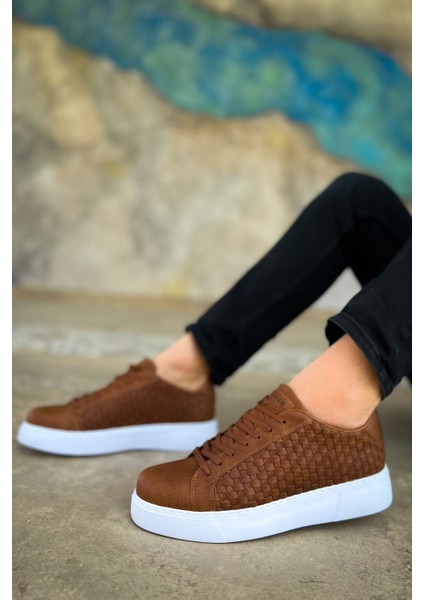 J203 Maglieria Ortopedik Taban Günlük Cilt Erkek Sneaker Spor Ayakkabı Cbt Taba fırsatları