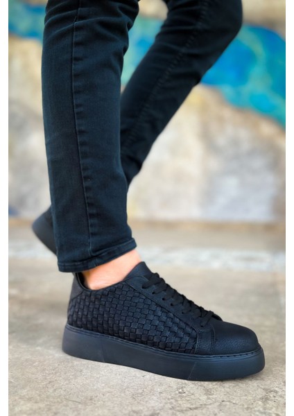 J203 Maglieria Ortopedik Taban Günlük Cilt Erkek Sneaker Spor Ayakkabı Cst Siyah modelleri