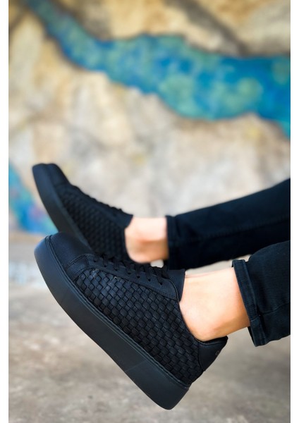 J203 Maglieria Ortopedik Taban Günlük Cilt Erkek Sneaker Spor Ayakkabı Cst Siyah indirimleri