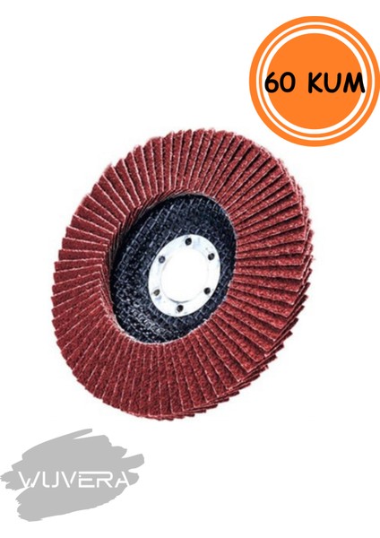 115 mm 60 Kum Flap Zımpara – Orta Kalınlıkta Aşındırıcı Zımpara Diski 1 Adet