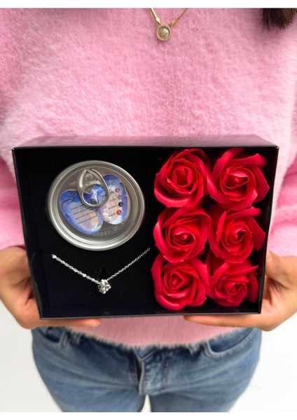 Sevgiliye Alınacak Hediye Kırmızı Güller ve Istiridye Içinde Inci Kolye Romantik Hediye Sevgiliye modelleri