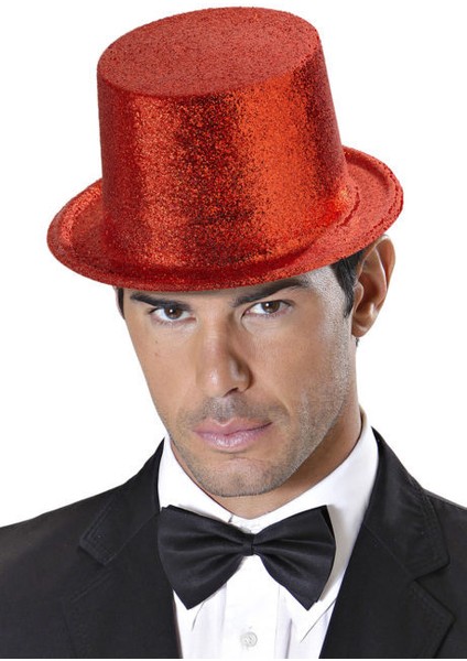 Kırmızı Renk Uzun Plastik Simli Parti Şapkası fiyatları