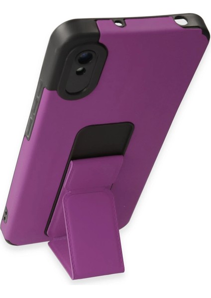 Xiaomi Redmi 9A Kılıf Mega Standlı Silikon - Mor Svlrs modelleri