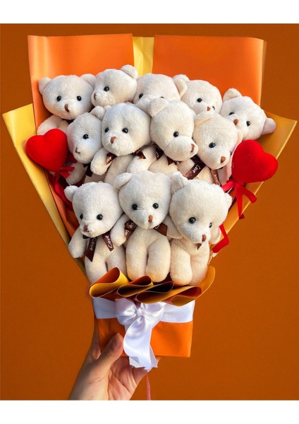 Sevgiliye Hediye 12 Li Ayıcık Buketi ve Istiridye Içinde Inci Kolye Sevgiliye Özel Romantik Hediye fiyatları