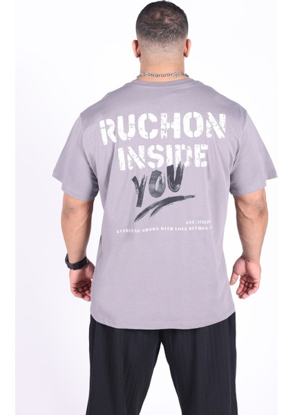 Oversize - Tshirt Inside You Erkek Rahat Kalıp Sporcu Tişört - Fitness & Spor Giyim - %100 Pamuklu Kumaş fiyatları