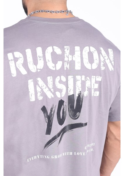 Oversize - Tshirt Inside You Erkek Rahat Kalıp Sporcu Tişört - Fitness & Spor Giyim - %100 Pamuklu Kumaş