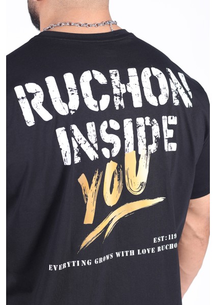 Oversize - Tshirt Inside You Erkek Rahat Kalıp Sporcu Tişört - Fitness & Spor Giyim - %100 Pamuklu Kumaş