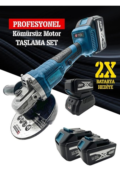 Taşlama Makinesi 125MM 48V 5AH Li-Ion, Portatif ve Güçlü Şarjlı Taşlama Aracı indirimleri