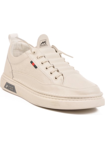 Beyaz Hakiki Deri Erkek Sneaker 152-19039 M