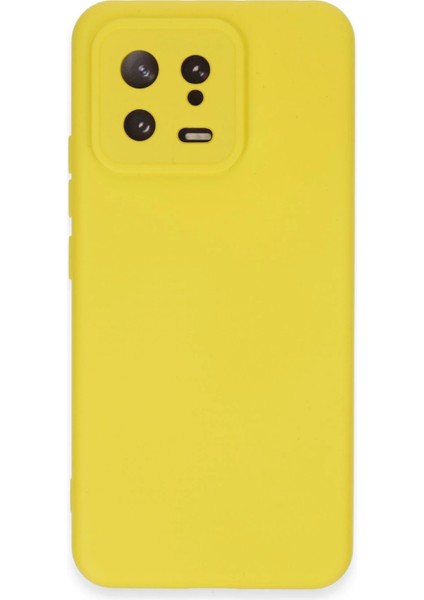 Xiaomi Mi 13 Kılıf Nano Içi Kadife Silikon - Sarı Svlrs