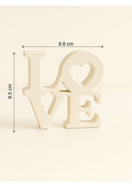 Aşk ve Zarafet – Love Yazılı Soyut Figürlü Dekoratif Set (Beyaz) | Md-Dkr-16-Byz