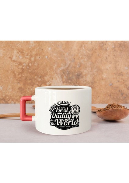 Kişiye Özel Renkli Pembe Kulplu Çay ve Kahve Fincanı Seti-6, Hediye Seçeneği