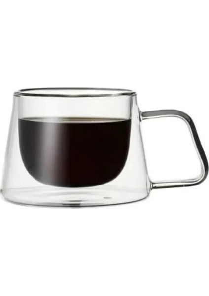 4lü Çift Cidarlı Şık Cam Fincan Espresso Kahve Çay Bardağı 150 ml fiyatları