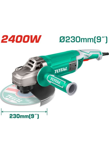 Elektrikli Taşlama Makinesi 2400W 6400RPM M14 230MM Disk, Güçlü ve Dayanıklı fiyatları
